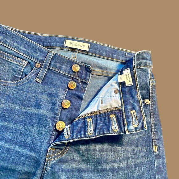 Madewell ‘Tall 9” Mid-Rise Skinny Jeans in Hayes Wash: Button-Front Edition’ 28T - Picture 3 of 16